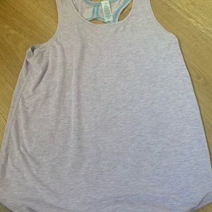 Lululemon kids; ivivva purple open back tank top size 12